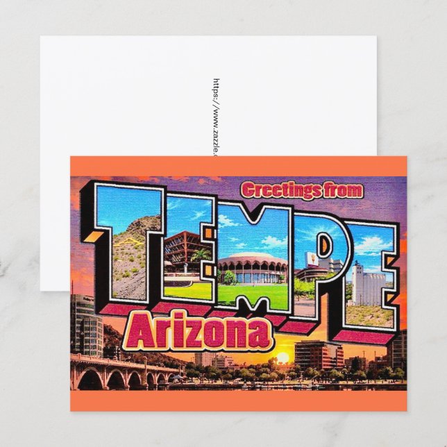 Retro Tempe Arizona Postcard (Front/Back)
