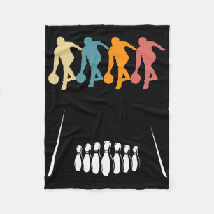 Retro Ten 10 Pin Bowling Team Costume Funny Bowler Fleece Blanket