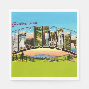 Retro Tennessee Greeting Postcard Napkin