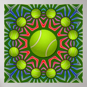 RETRO TENNIS BALL POSTER