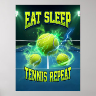 Retro Tennis Bootleg Electric Poster