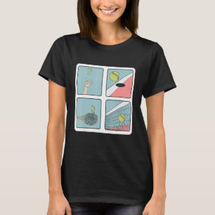 Retro Tennis Player Coach Single Doubles Racket Sp T-Shirt