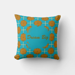 Retro Terra Bloom Floral Tile Throw Pillow