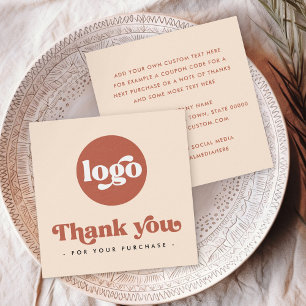 Retro terracotta business thank you insert card