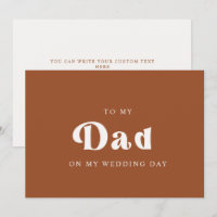 Retro Terracotta To my dad on my wedding day
