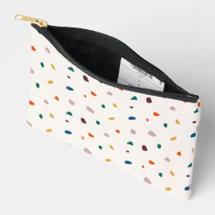 Retro Terrazzo Green Orange Yellow Blue Pattern Accessory Pouch