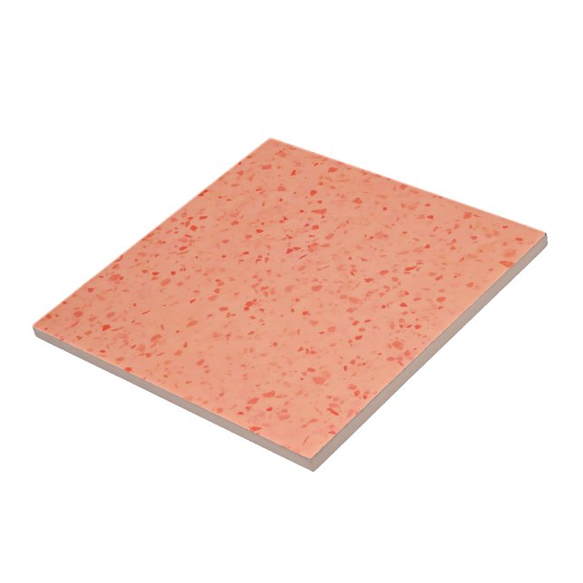 Retro Terrazzo Living Coral Elegant Pattern Ceramic Tile (Side)