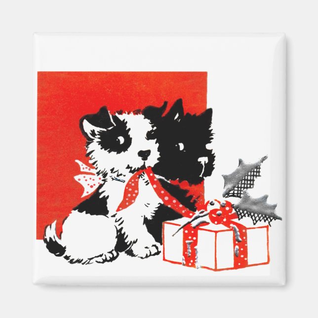Retro Terrier and Scotty Dogs Magnet (Front)