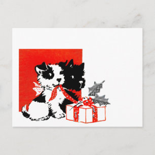Retro Terrier and Scotty Dogs Postcard