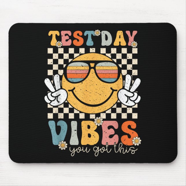 Retro Test Day Vibes You Got This Motivation Teach Mouse Pad (Front)