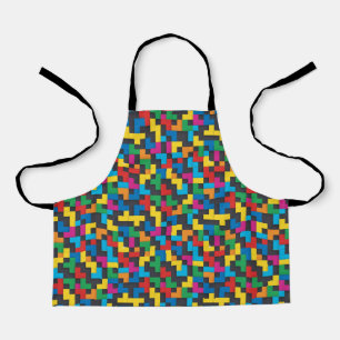 Retro Tetris Blocks Seamless Pattern Apron