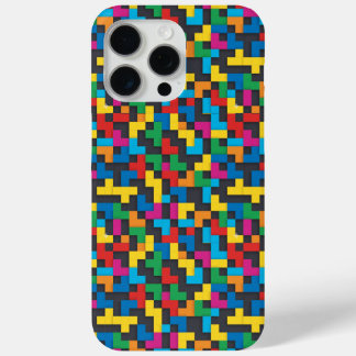 Retro Tetris Blocks Seamless Pattern iPhone 15 Pro Max Case