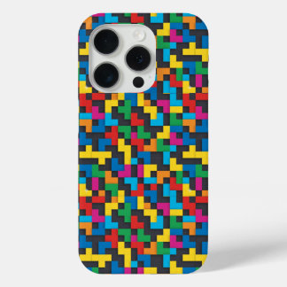 Retro Tetris Blocks Seamless Pattern iPhone 15 Pro Case