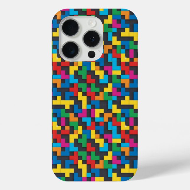 Retro Tetris Blocks Seamless Pattern Case-Mate iPhone Case (Back)
