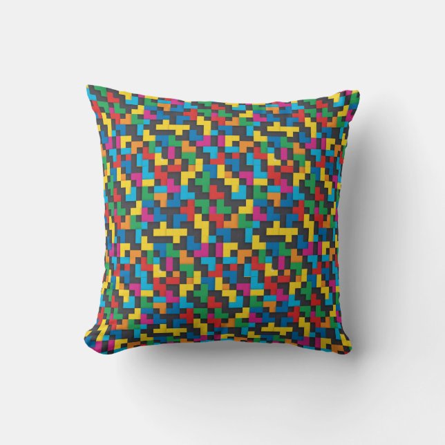 Retro Tetris Blocks Seamless Pattern Cushion (Front)