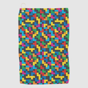 Retro Tetris Blocks Seamless Pattern Golf Towel