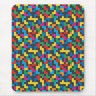 Retro Tetris Blocks Seamless Pattern Mouse Pad