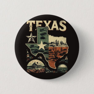Retro Texas 6 Cm Round Badge