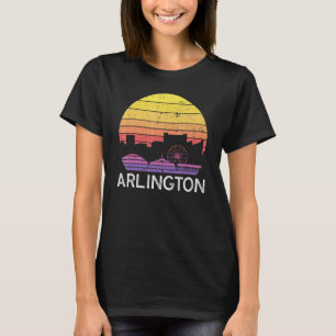 Retro Texas Arlington Skyline Vintage Urban Buildi T-Shirt