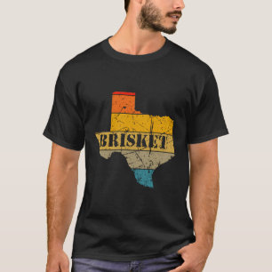 Retro Texas Bbq Brisket Funny Barbecue Beef Distre T-Shirt