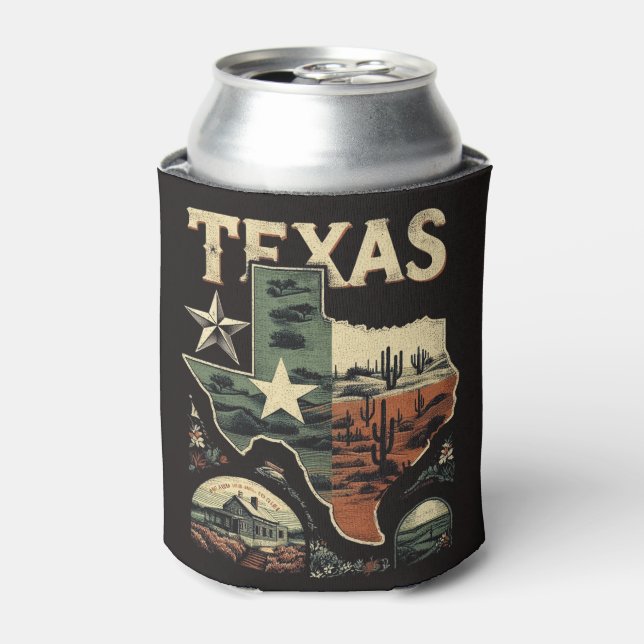 Retro Texas Can Cooler (Can Front)