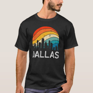 Retro Texas Dallas Skyline Vintage Urban Skyscrape T-Shirt