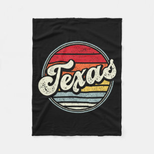 Retro Texas Home State Cool 70s Style Sunset Men W Fleece Blanket