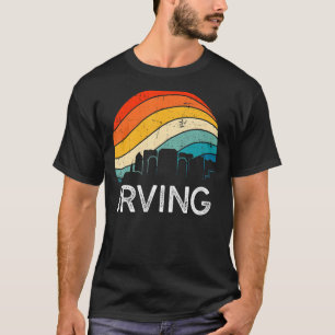 Retro Texas Irving Skyline Vintage Urban Skyscrape T-Shirt