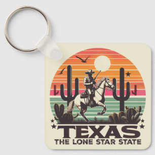 Retro Texas Key Ring