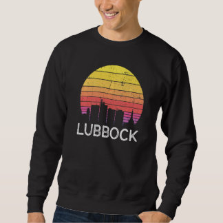 Retro Texas Lubbock Skyline Vintage Urban Building Sweatshirt
