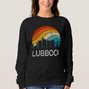 Retro Texas Lubbock Skyline Vintage Urban Skyscrap Sweatshirt