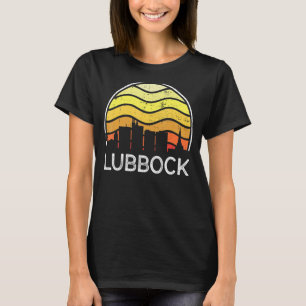 Retro Texas Lubbock Visitors Skyline Vintage Urban T-Shirt