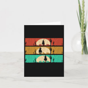 Retro Texas Rodeo Western Horseback Riding Line Da Card
