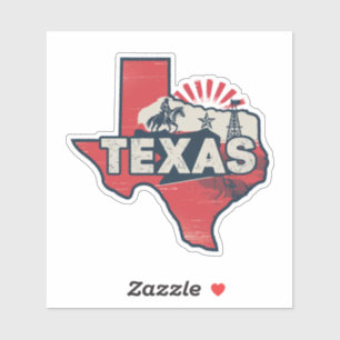 Retro Texas State Car Sticker