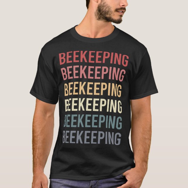 Retro Text Beekeeping Beekeeper Apiculture T-Shirt (Front)