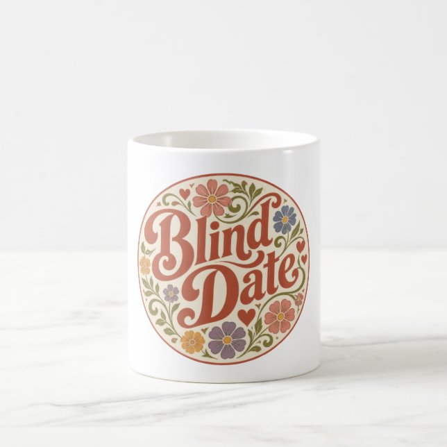 Retro text blind coffee mug (Center)