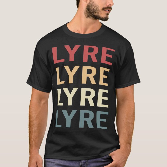 Retro Text Lyre T-Shirt (Front)