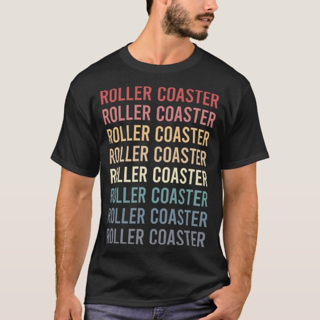 Retro Text Roller Coaster Rollercoaster  T-Shirt (Front)