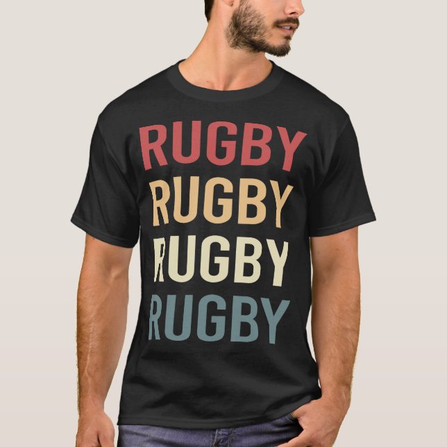 Retro Text Rugby T-Shirt (Front)