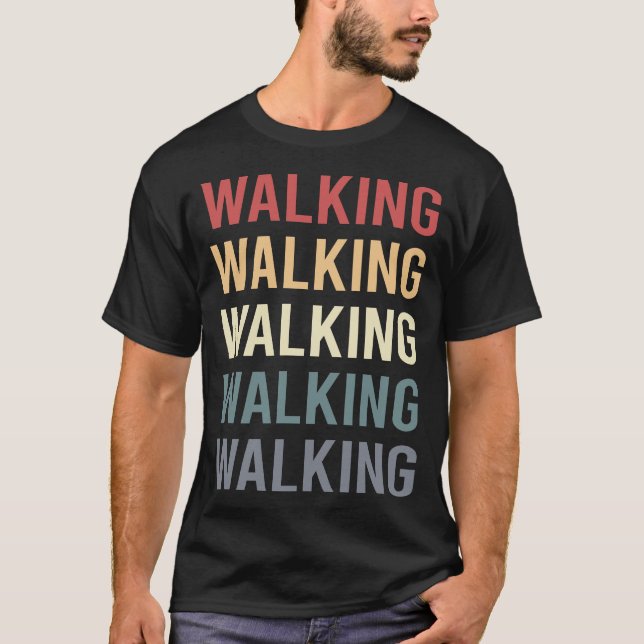 Retro Text Walking T-Shirt (Front)