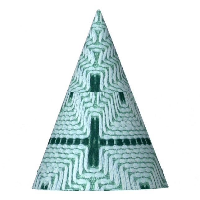 Retro textile yarn couching, graphic pulse. party hat (Front)