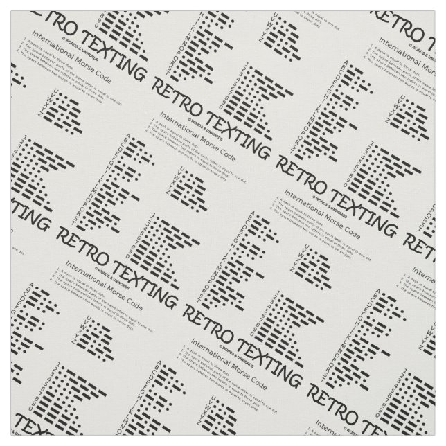 Retro Texting International Morse Code Geek Humor Fabric (Swatch)