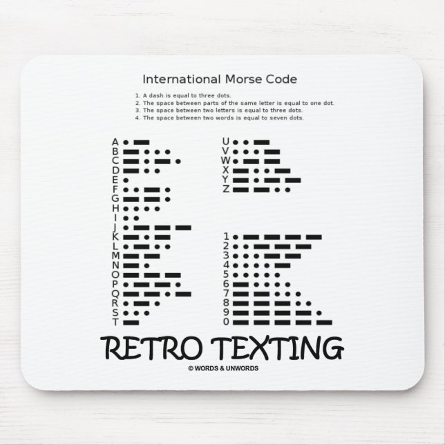 Retro Texting (Internatonal Morse Code) Mouse Pad (Front)