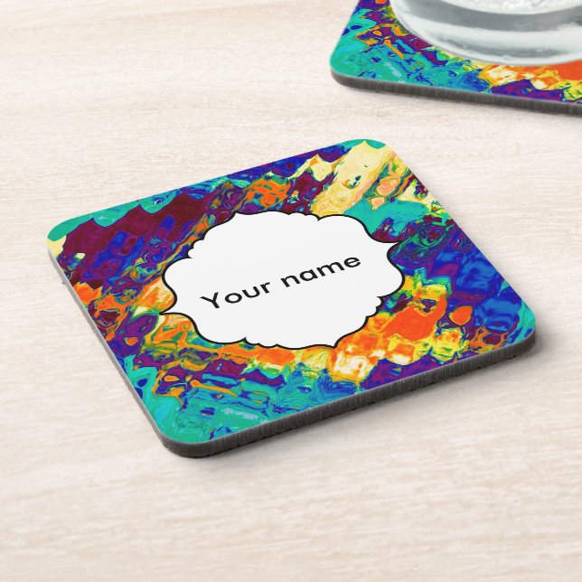 Retro texture abstract design coaster (Left Side)
