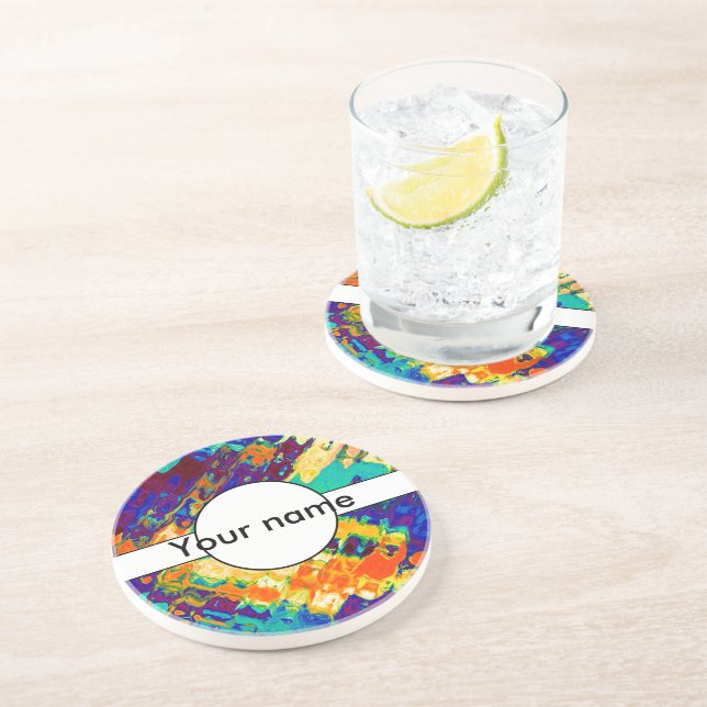 Retro texture abstract design coaster (Side)