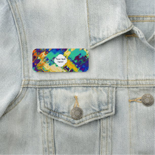 Retro texture abstract design name tag