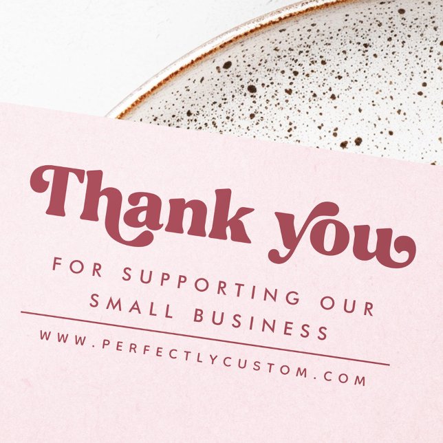 Retro thank for you supporting our business URL Rubber Stamp (Retro thank for you supporting our business URL Rubber Stamp)