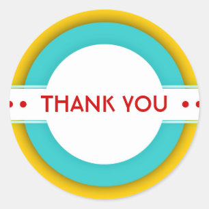 retro THANK YOU Classic Round Sticker
