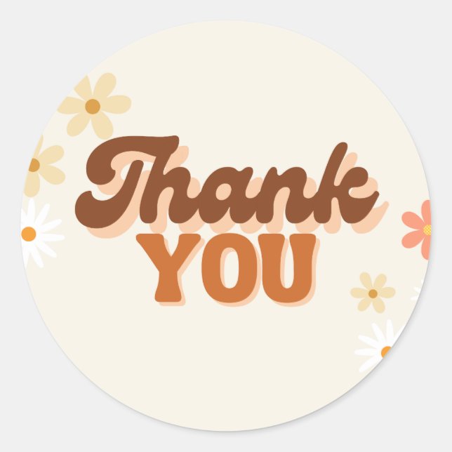 Retro Thank You Sticker  (Front)