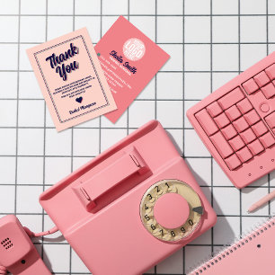 Retro "Thank You" Typography Cool Colour Scheme Business Card